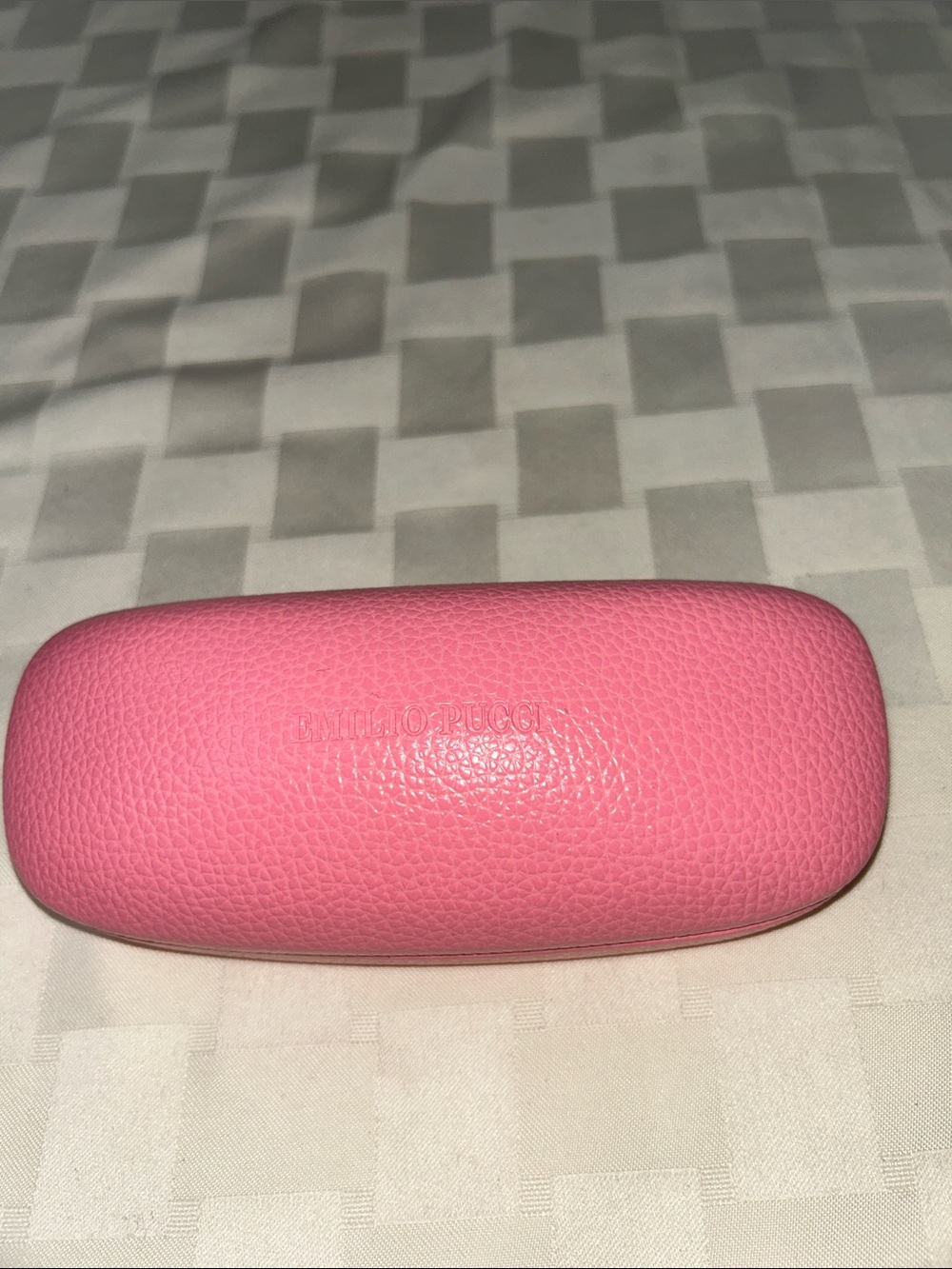Emilio Pucci Pink Pebbled Leather Sunglass Case